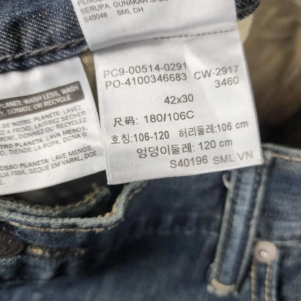 Levi's 514 Straight‎ Fit Jeans Mens 42x30 Blue Medium Wash Denim 00514-0291